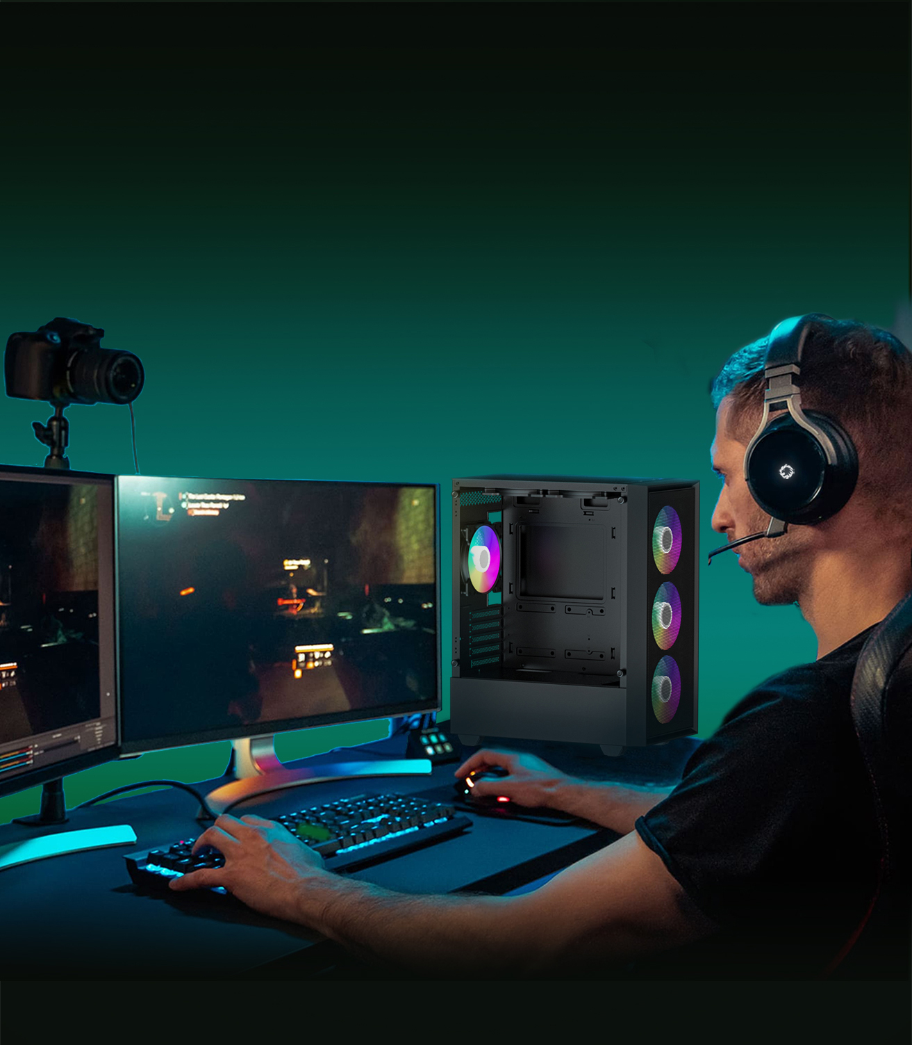 GAMEMAX Storm WH Black Micro-ATX Gaming Case